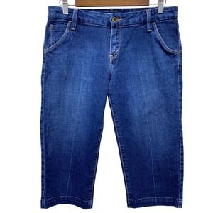 Levis 545 Capri Jeans Womens 6 Blue Dark Wash Low Rise Cropped Denim Pants